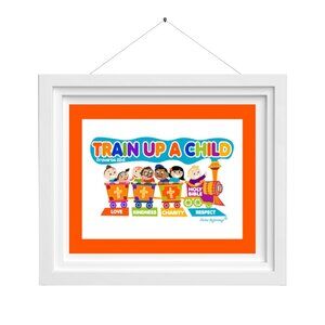 Train Up A Child Artwork Christian Artwork (Orange)